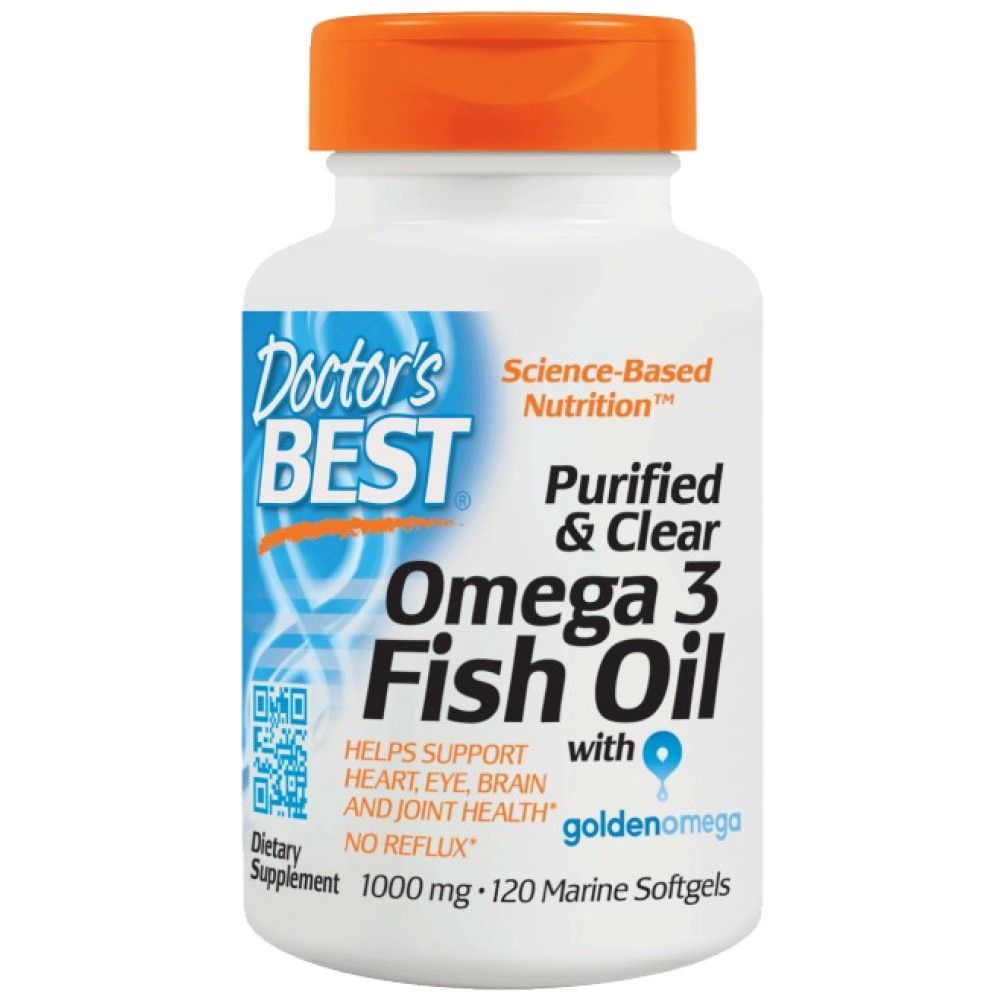 Najboljše omega 3 ribje olje 1000 mg / prečiščeno in prozorno - 120 gel kapsul