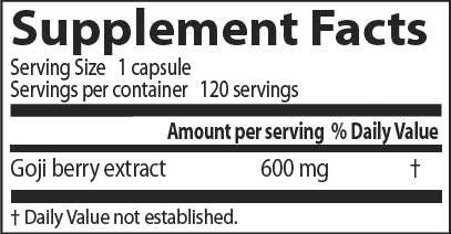 Najboljši goji jagodični ekstrakt 600 mg - 120 kapsul