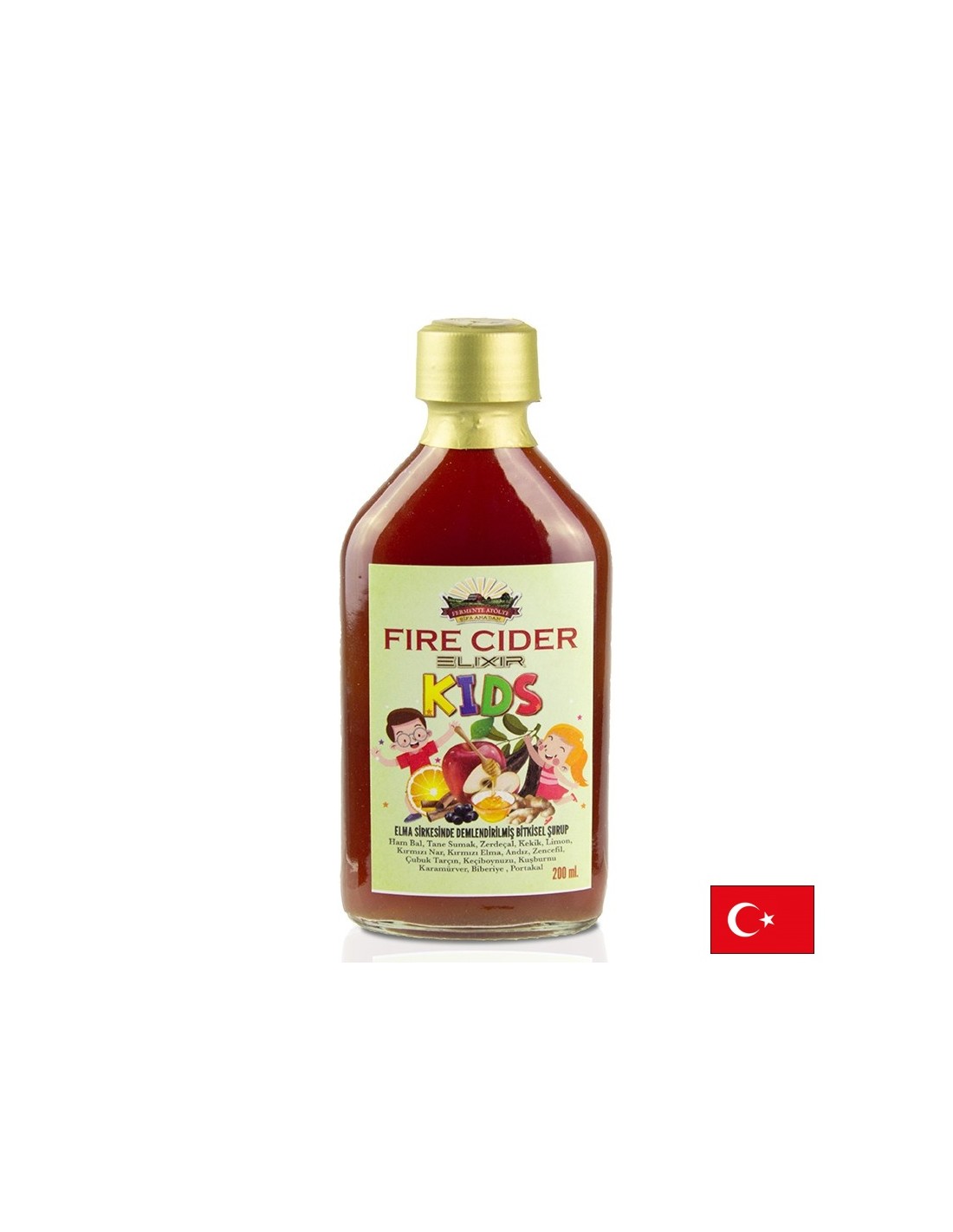 Eliksir za imunsko povečanje za otroke-jabolčni kis z medom in zelišči, 200 ml