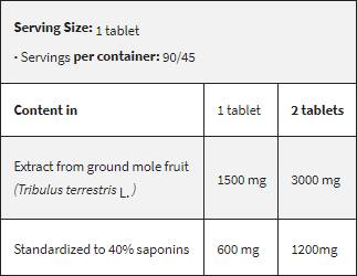 Tribulus Terrestris 1500 / največja trdnost 90 tablet