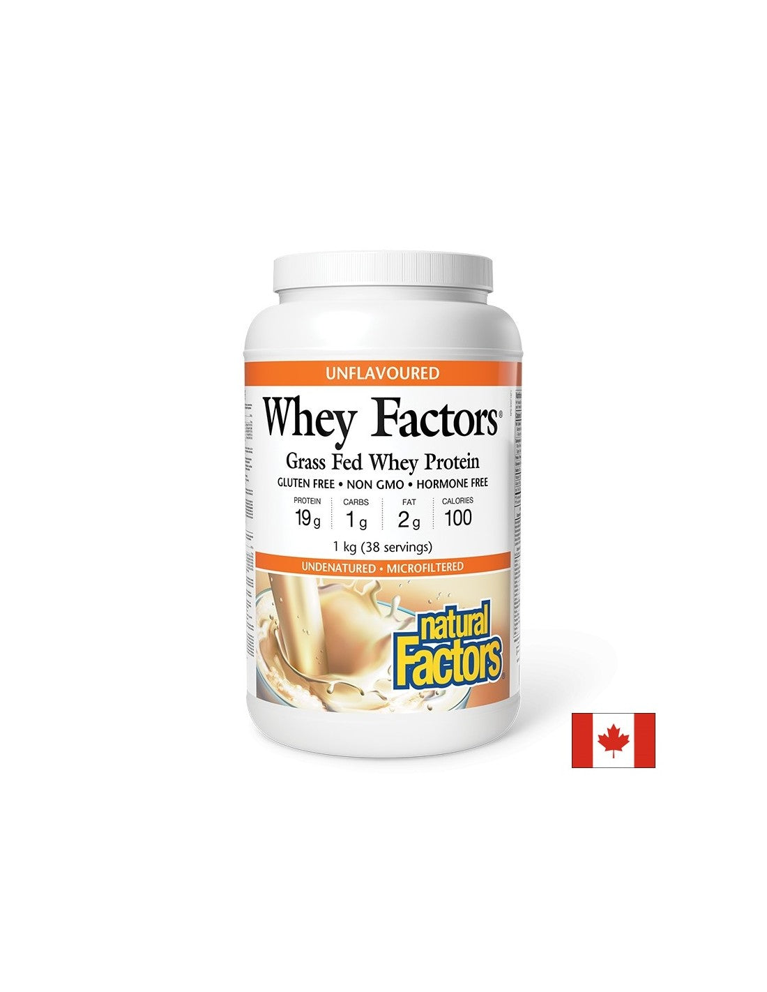 Whey Factors® Pure Whey Protein - Neporočen, za mišice in okrevanje, 1 kg v prahu