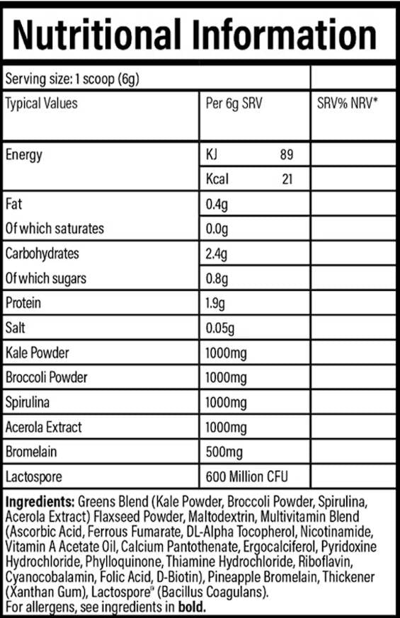 Veggie-Might | 3 v 1 popolna formula ~ Zeleni in več vitamina in probiotika - 180 gramov