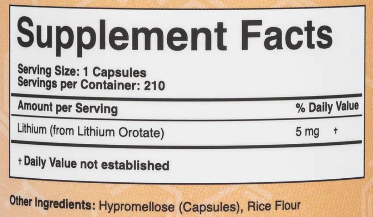 Litijev orotat 5 mg - 210 kapsul