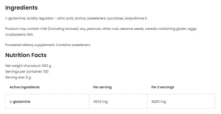 Glutamin v prahu - 500 gramov