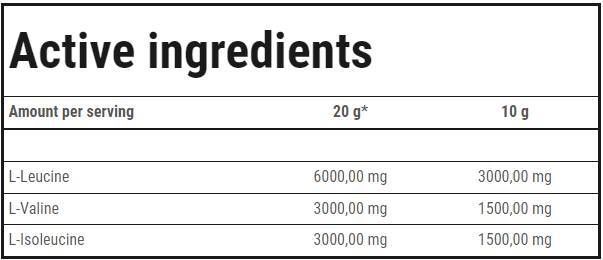 BCAA visoka hitrost | Topna matrica BCAA - 10 gramov