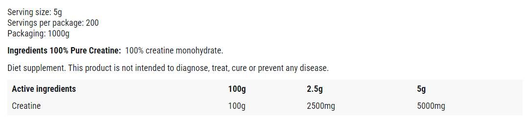 Kreatin monohidrat v prahu - 1000 gramov