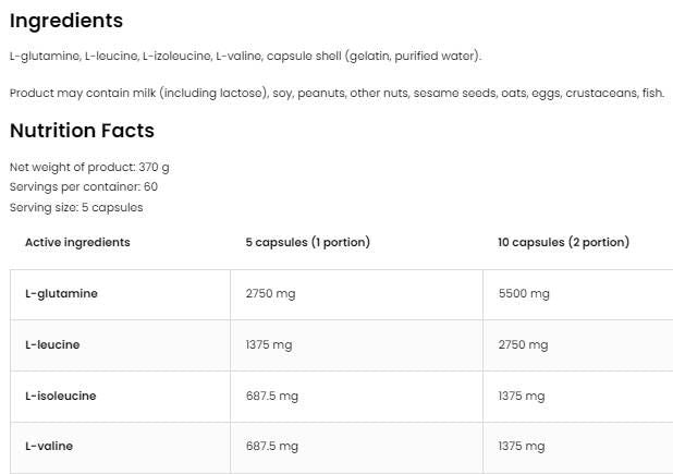 BCAA + glutamin 5500 mg - 150 kapsul