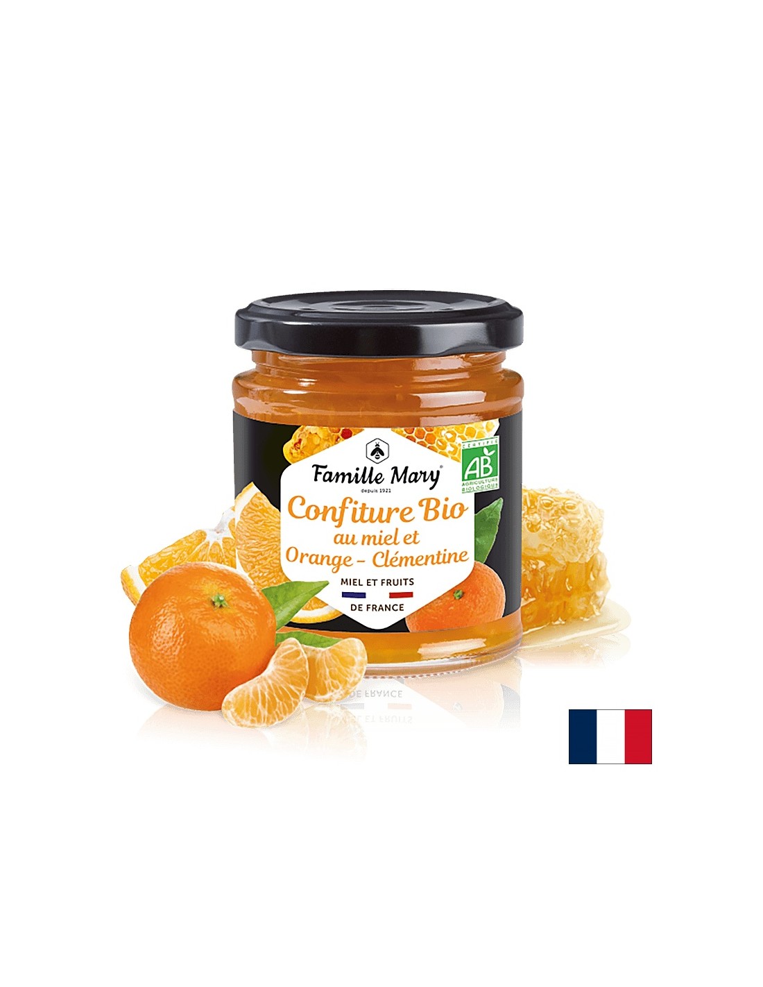 Organska marmelada z medom, pomaranč in klementini, 220 g