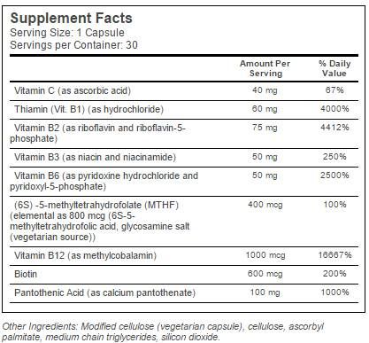Najboljši popolnoma aktiven B kompleks | s quatrefolic® - 30 kapsul