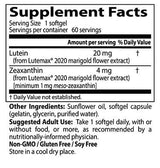 Najboljši lutein 20 mg - 60 softgelov