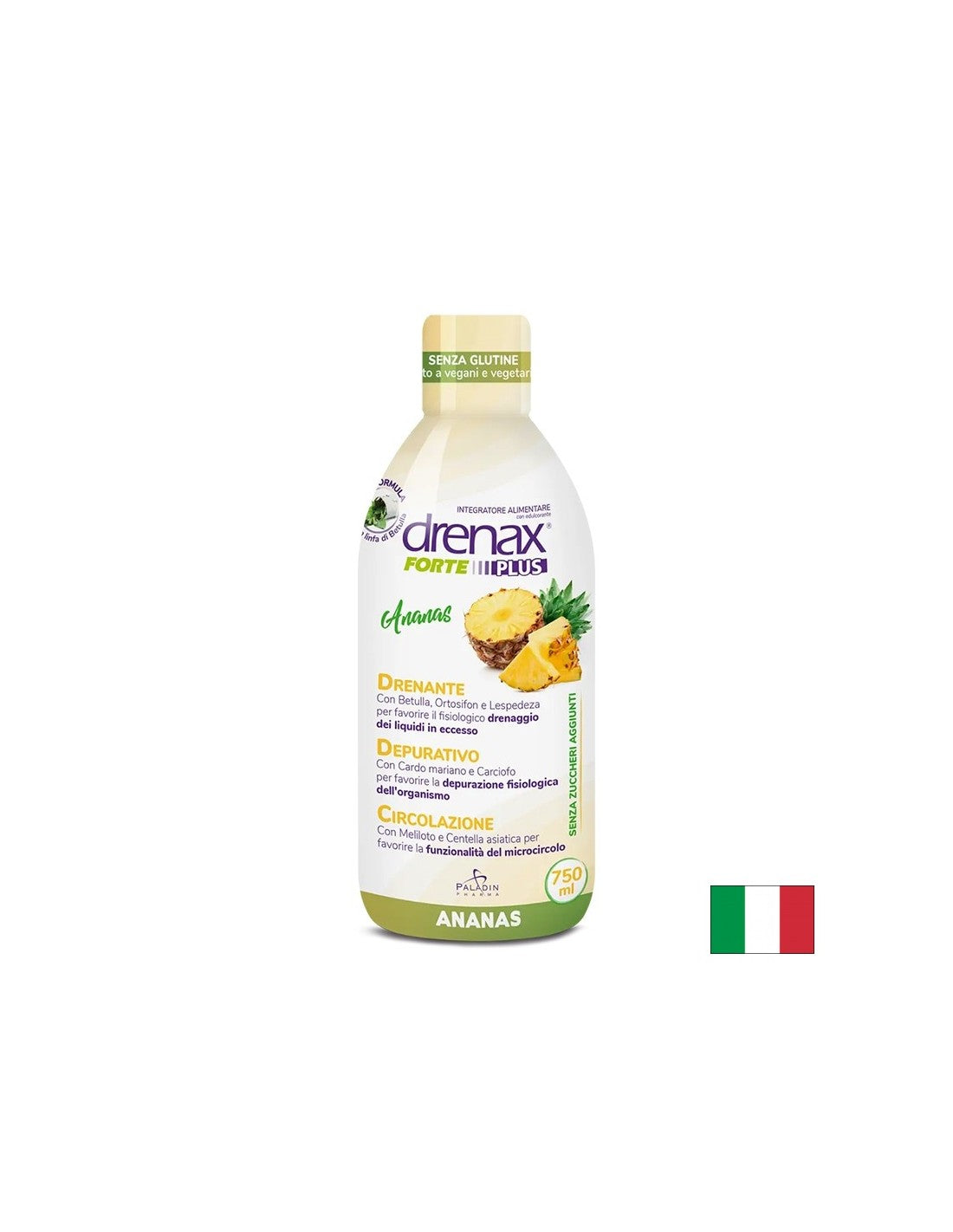 Formula za zadrževanje proti tekočini z ananasom - Drenax - Drenax® Forte Plus - zeliščni diuretik, 750 ml, 25 odmerkov