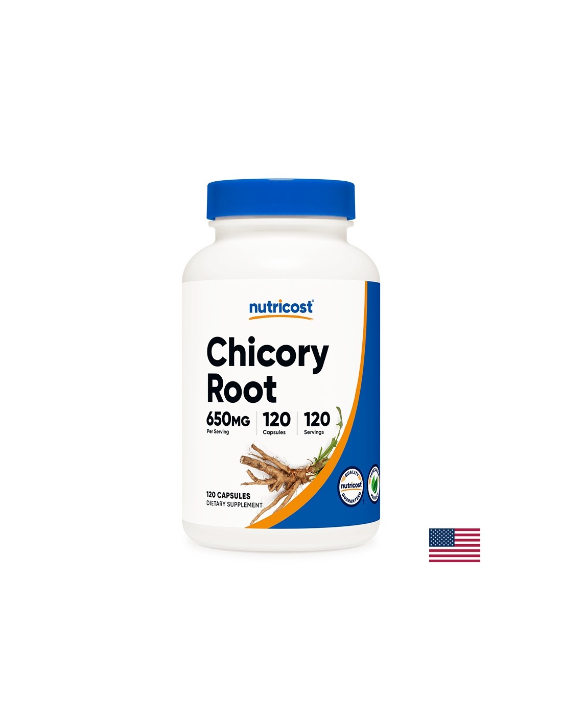 Korenina cikorije - Pri sladkorni bolezni in prebavnih motnjah, 650 mg, 120 kapsul <tc>Nutricost</tc>