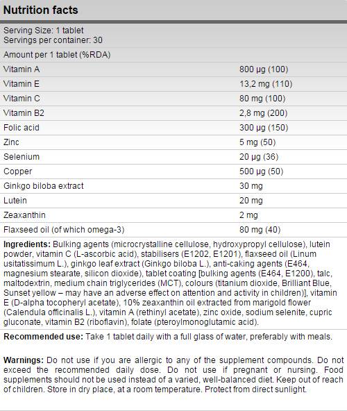 Oči / oči formula 60 tablet