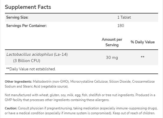 Acidophilus tri milijarde - 180 tablet