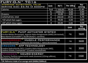 FURY-ON 700 grams - Nutra Best Europe