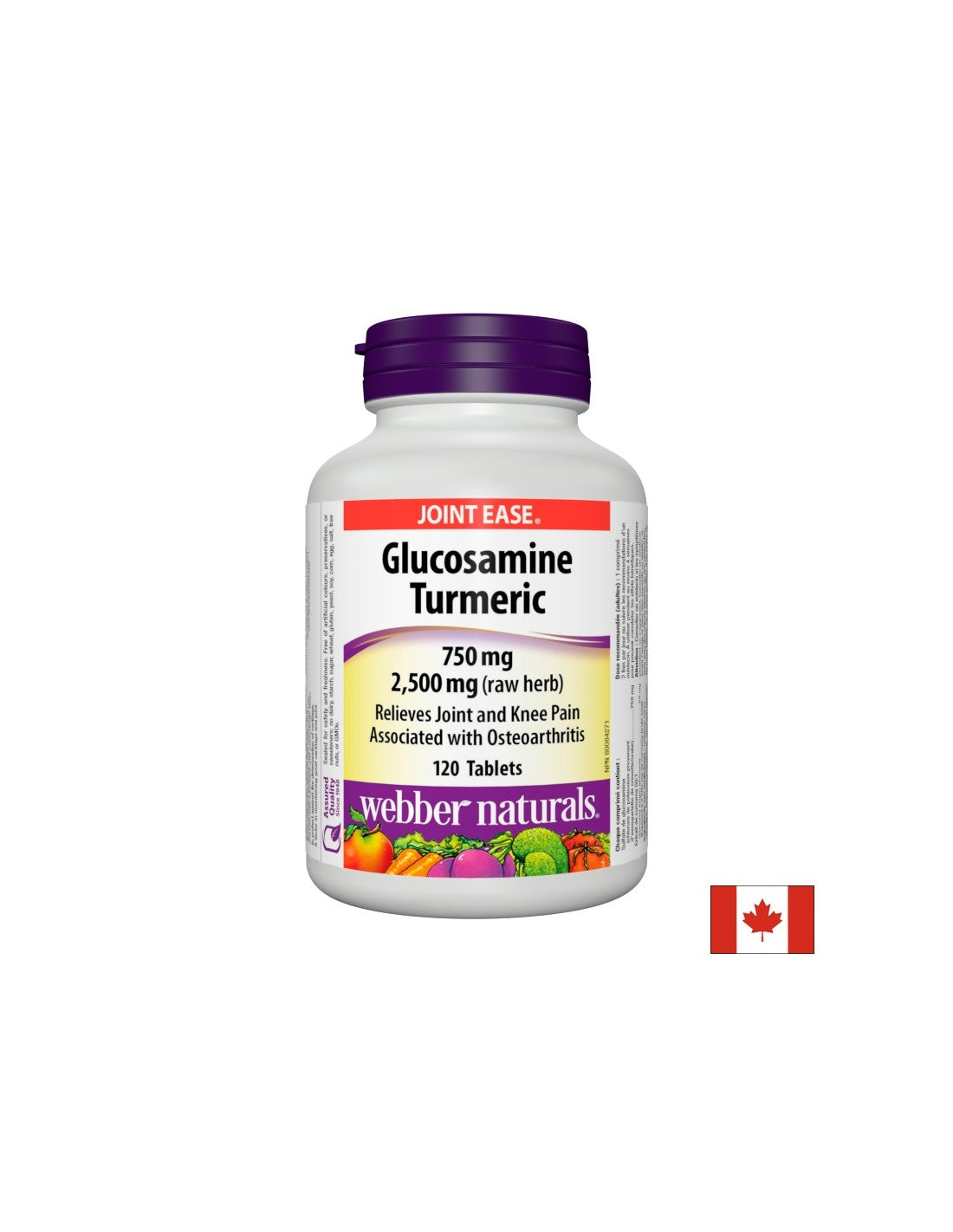 Glukozamin Kurkuma - Glukozamin sulfat + Kurkuma - Zdravi sklepi, 120 tablet <tc>Webber Naturals</tc>
