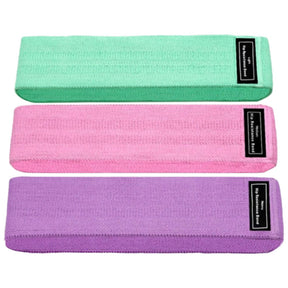 Women's set of training elastic bands with textile coating / 3 parts - 3 pcs. - Nutra Best Europe