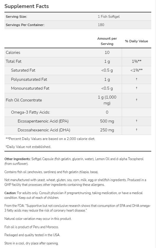 Ultra omega 3 | Ribje želatinske mehke mehke - 180 softgelov