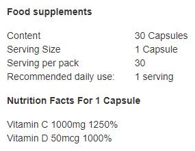 Vitamin C 1000 + D3 2000 iu 30 kapsul