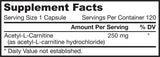 Acetil L -karnitin 250 mg - 120 kapsul