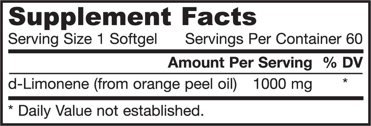 D-limonen 1000 mg 60 gel kapsul