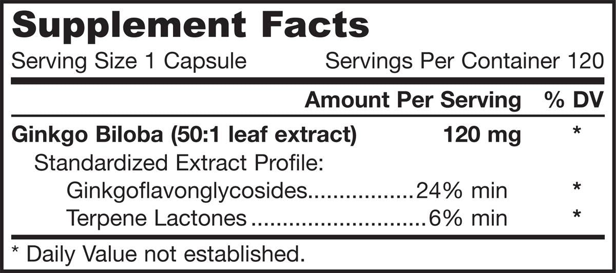 Ginkgo Biloba 120 mg 120 kapsul