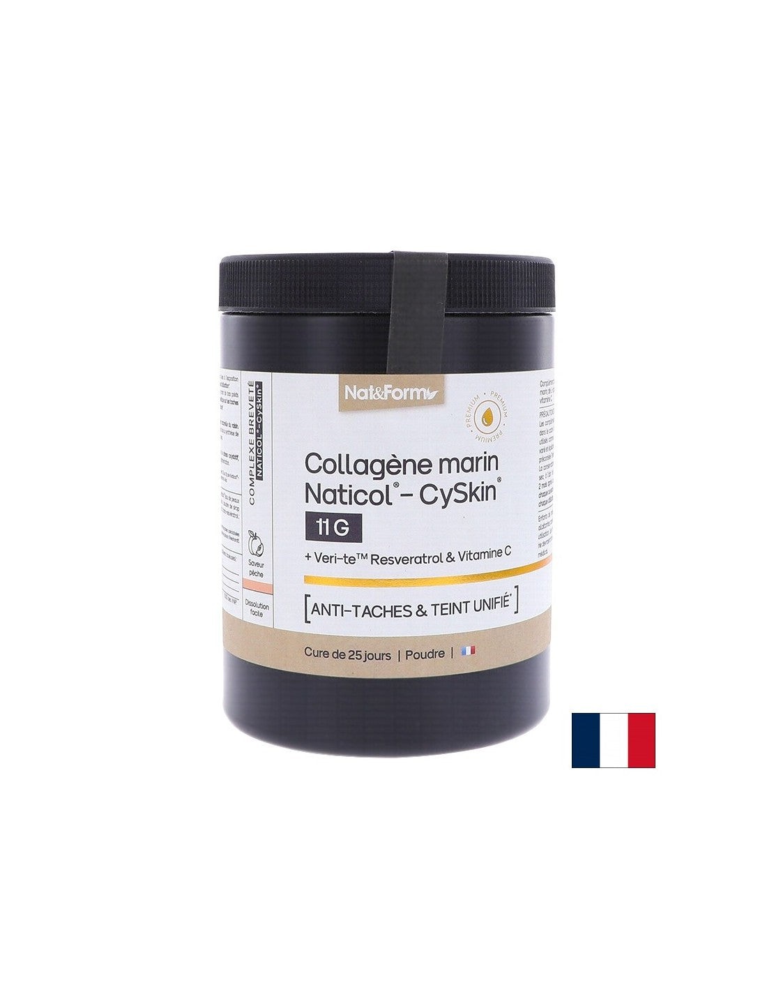 Hidrolizirani morski kolagen Naticol®-Cyskin® + L-cistein, trans-resveratrol in vitamin C, 365 g prahu