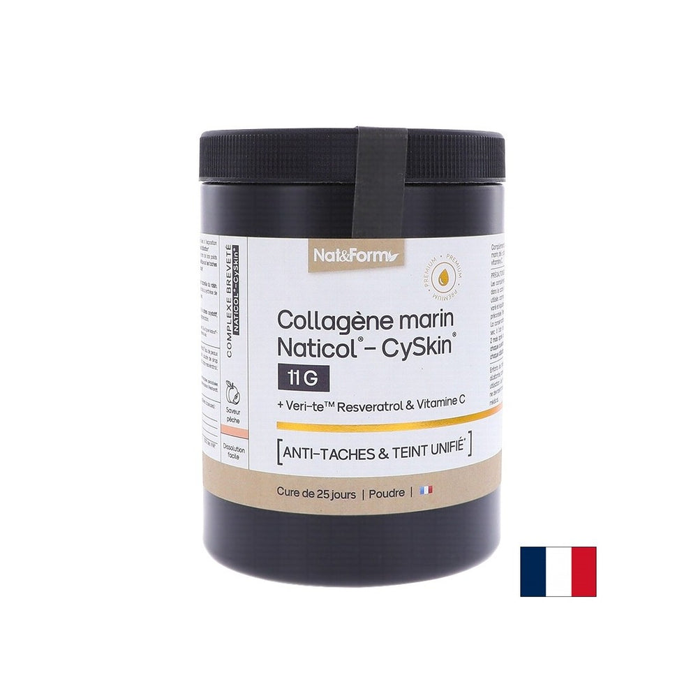 Hidrolizirani morski kolagen Naticol®-Cyskin® + L-cistein, trans-resveratrol in vitamin C, 365 g prahu