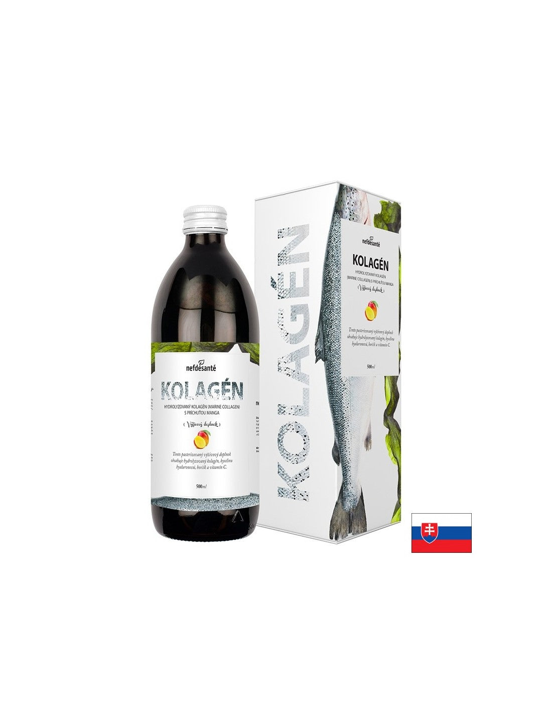 Morski kolagen, hialuronska kislina, VIT. C in magnezij - Formula za lase, koža in nohti, 500 ml, 16 odmerkov (okus manga)