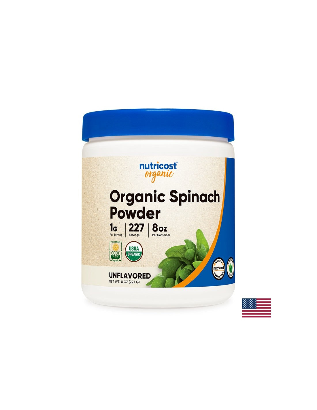 Organska špinača v prahu - Tonus, vitalnost in močna imunost, 227g (prah) <tc>Nutricost</tc>