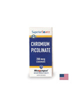 Krom (pikolinat) - ravnovesje sladkorja v krvi, 200 mg x 100 podjezičnih tablet <tc>Superior Source</tc>