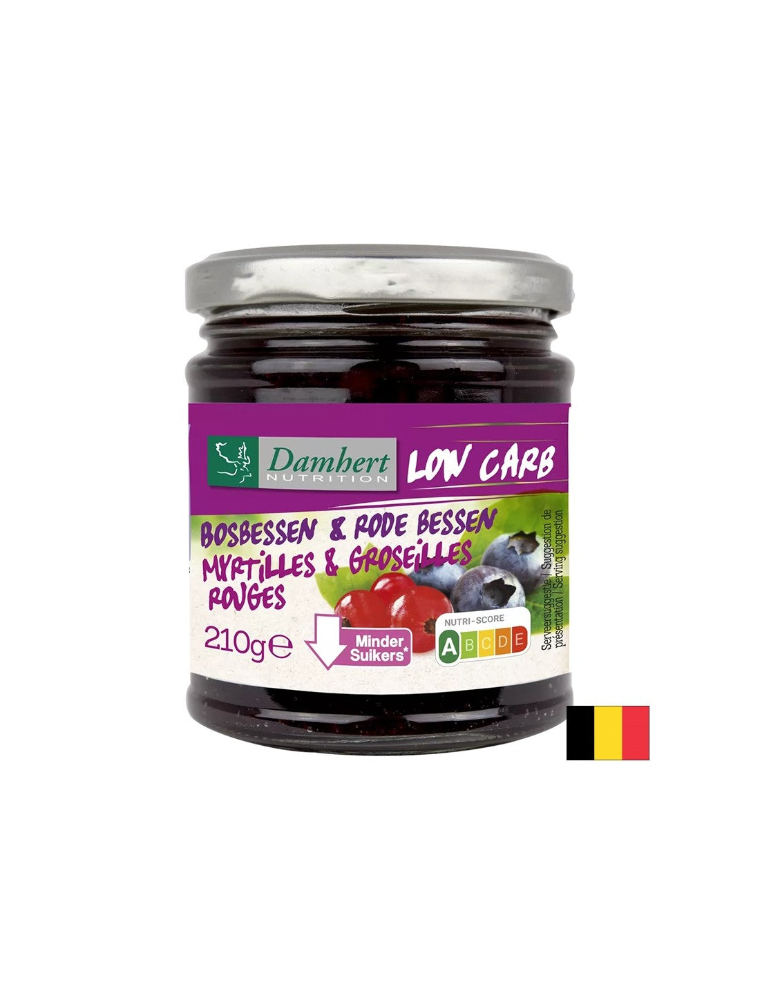 Jam borovnice in črni ribet z nizko vsebnostjo sladkorja in ogljikovih hidratov, 210 g