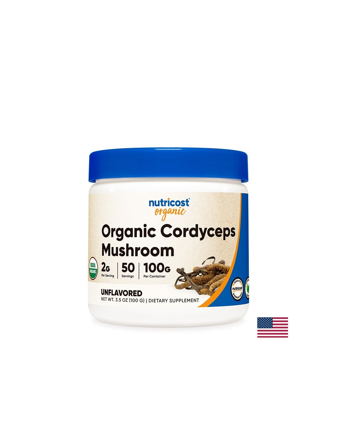 Proti utrujenosti in stresu - Cordyceps Organic, 100 g, <tc>Nutricost</tc> prašek