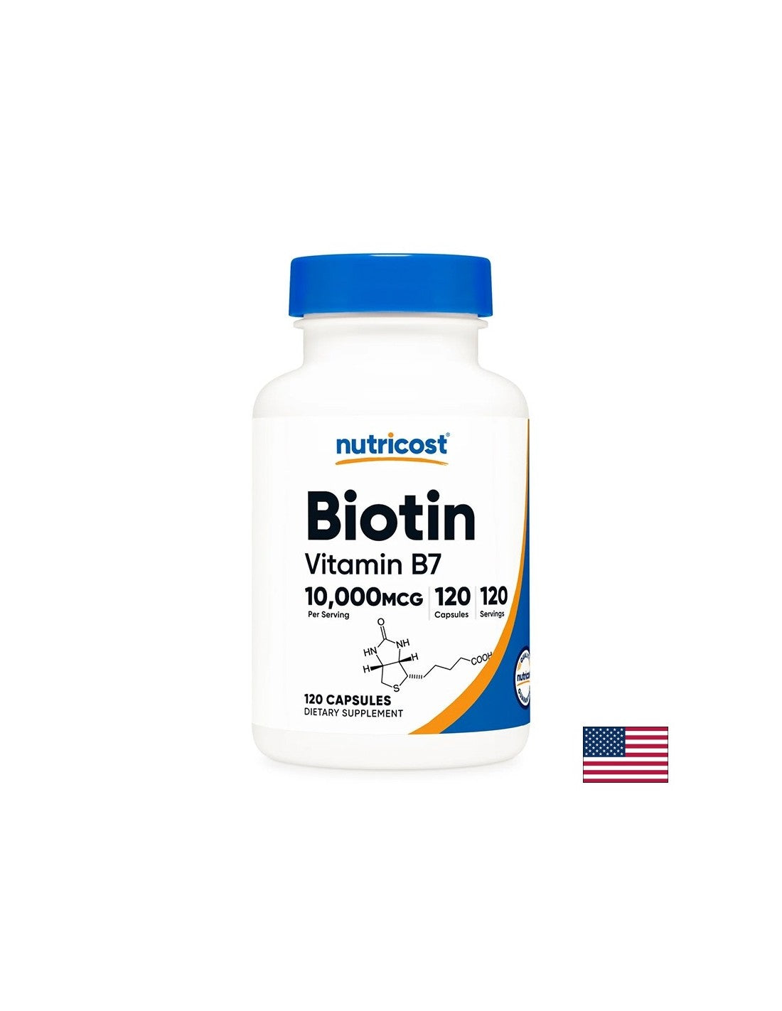 Lasje, koža in nohti - biotin (vitamin B7), 10000 µg x 120 kapsul