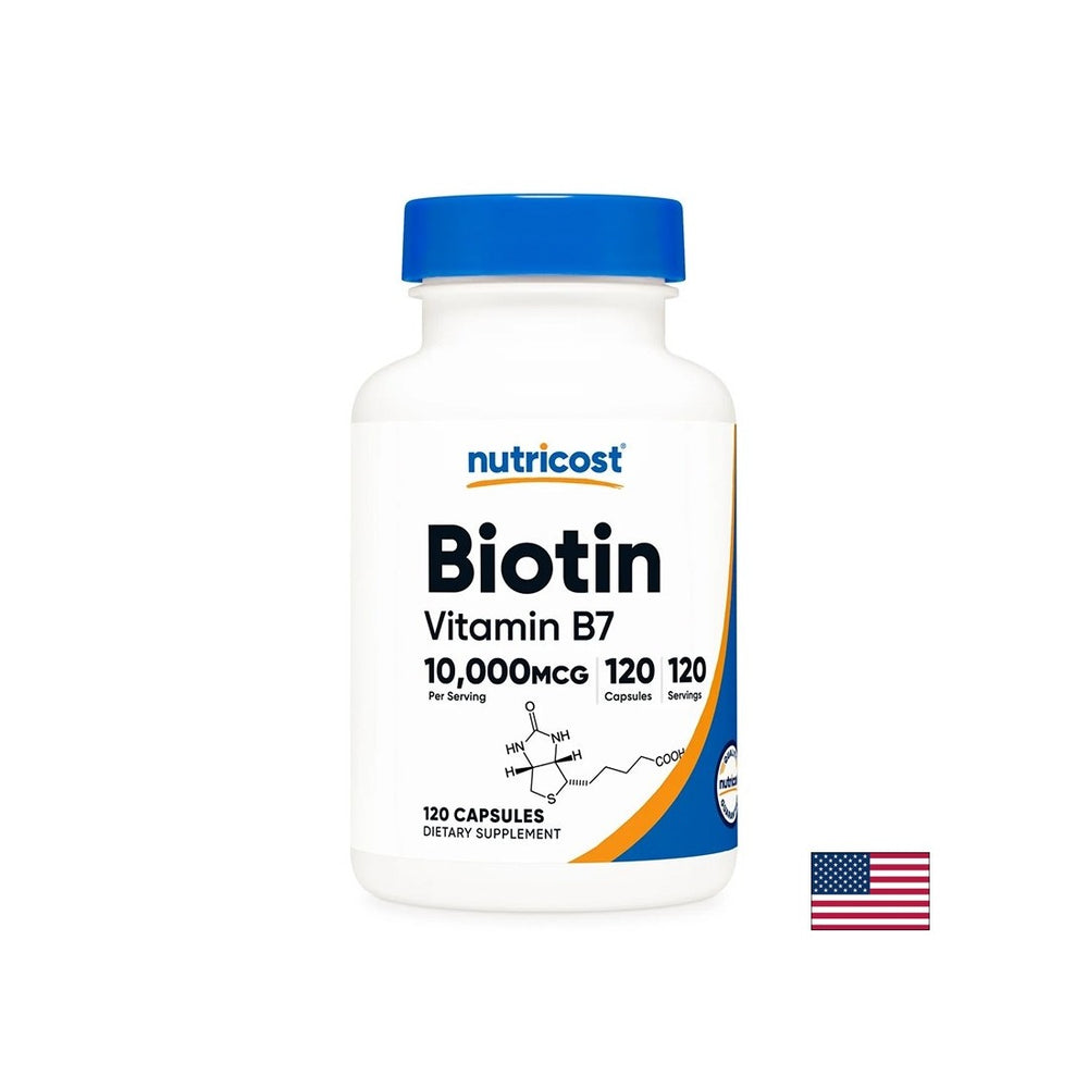 Lasje, koža in nohti - biotin (vitamin B7), 10000 µg x 120 kapsul