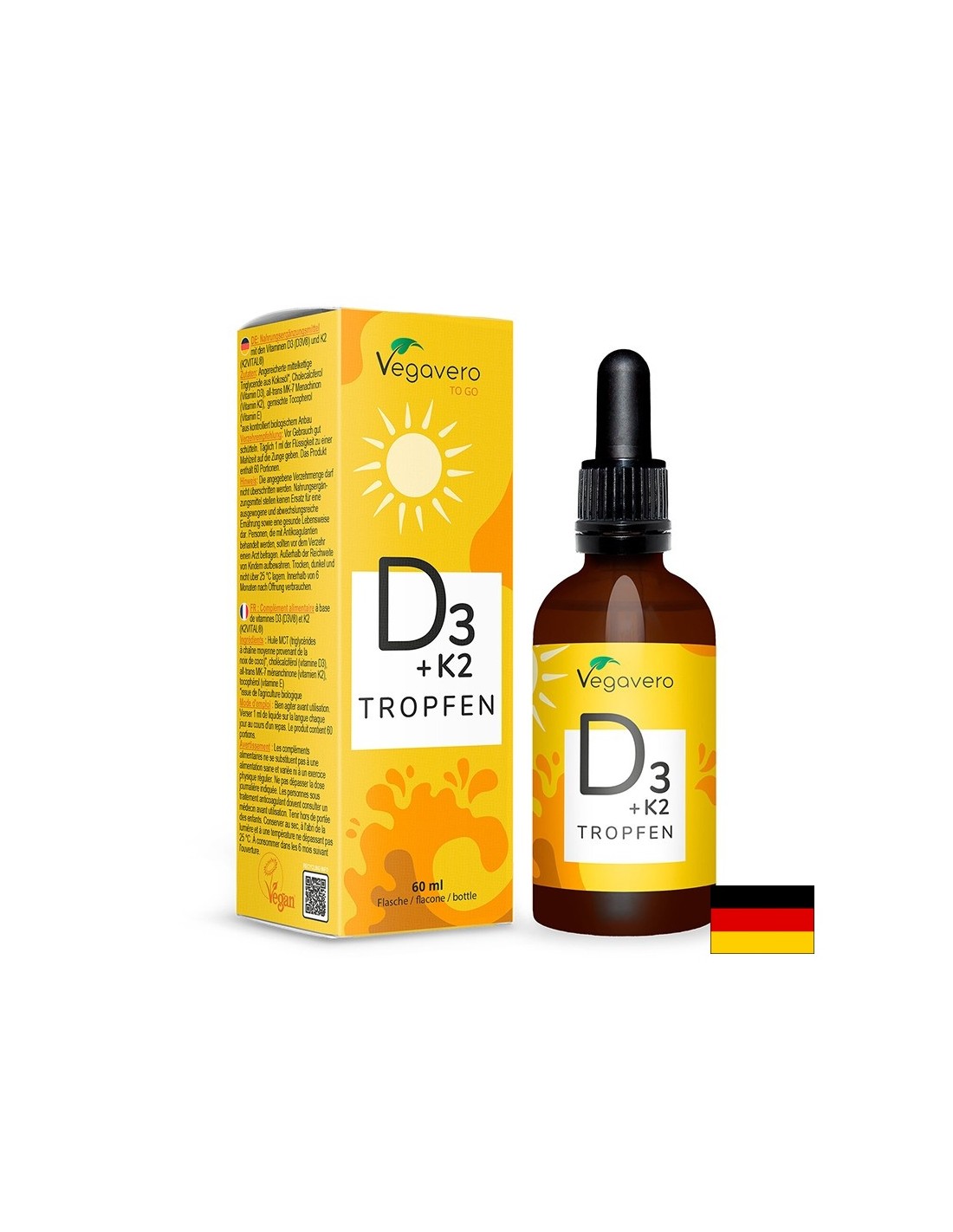 Kosti in zobje - vitamin D3 + K2, 60 ml kapljic