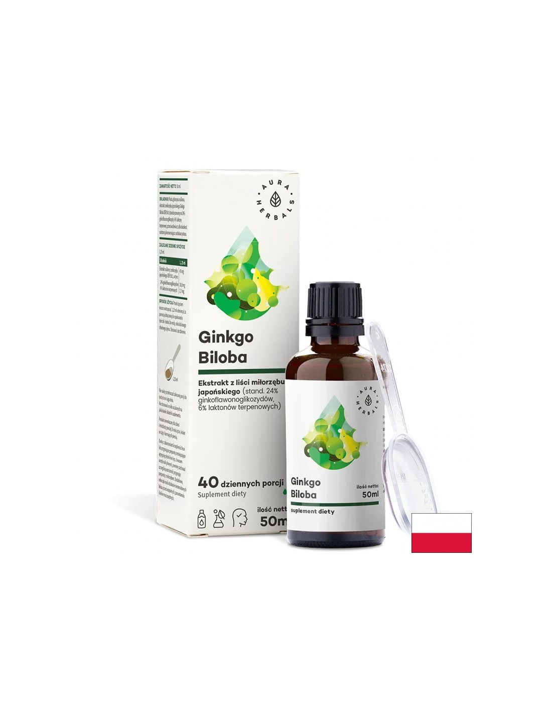 Prekrvitev in delovanje možganov - Ginkgo Biloba, 50 ml <tc>Aura Herbals</tc>