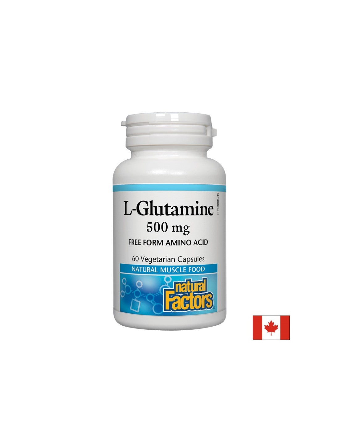 Za črevesno bariero in delovanje mišic - L-glutamin, 500 mg, 60 kapsul <tc>Natural Factors</tc>