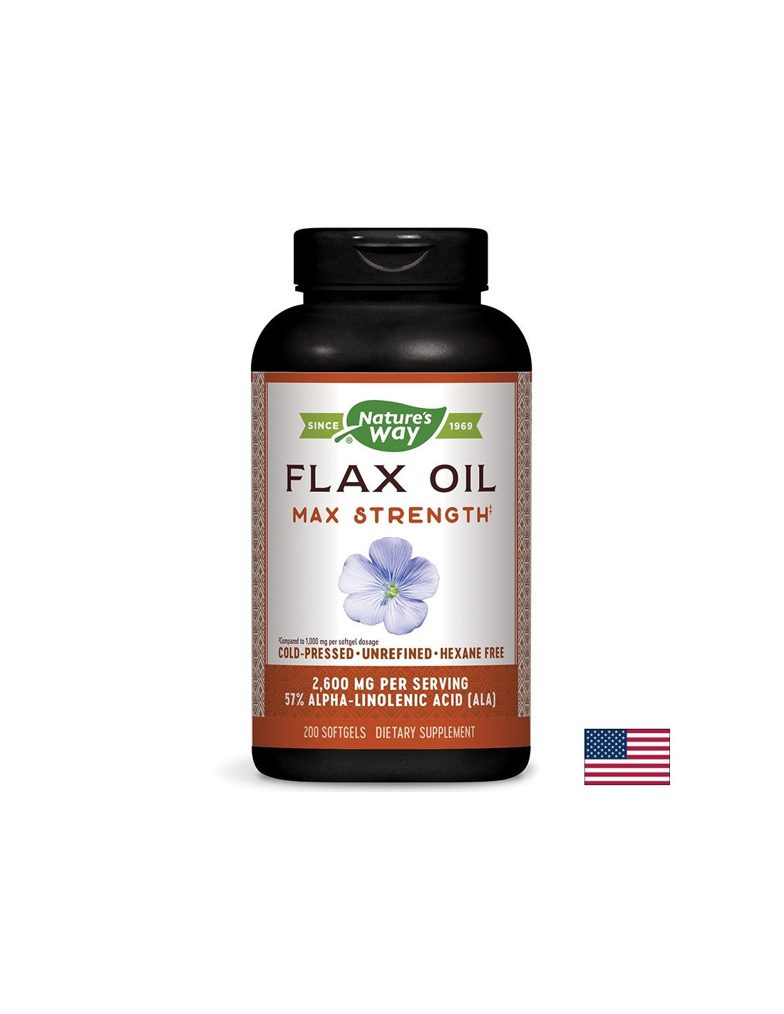 Laneno olje 1300 mg 57% ALA - 200 softgelov