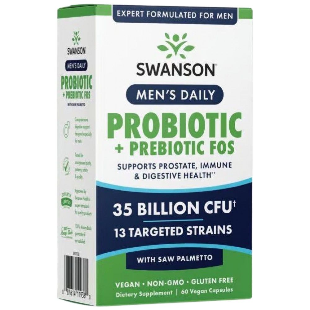 Moški dnevni probiotik + prebiotični fos - 60 kapsul