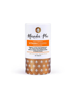 Manuka Plus High Strength Vitamin C Immune Boost with MGO 300 / Formula for strong immunity with manuka honey, 60 tablets - Nutra Best Europe