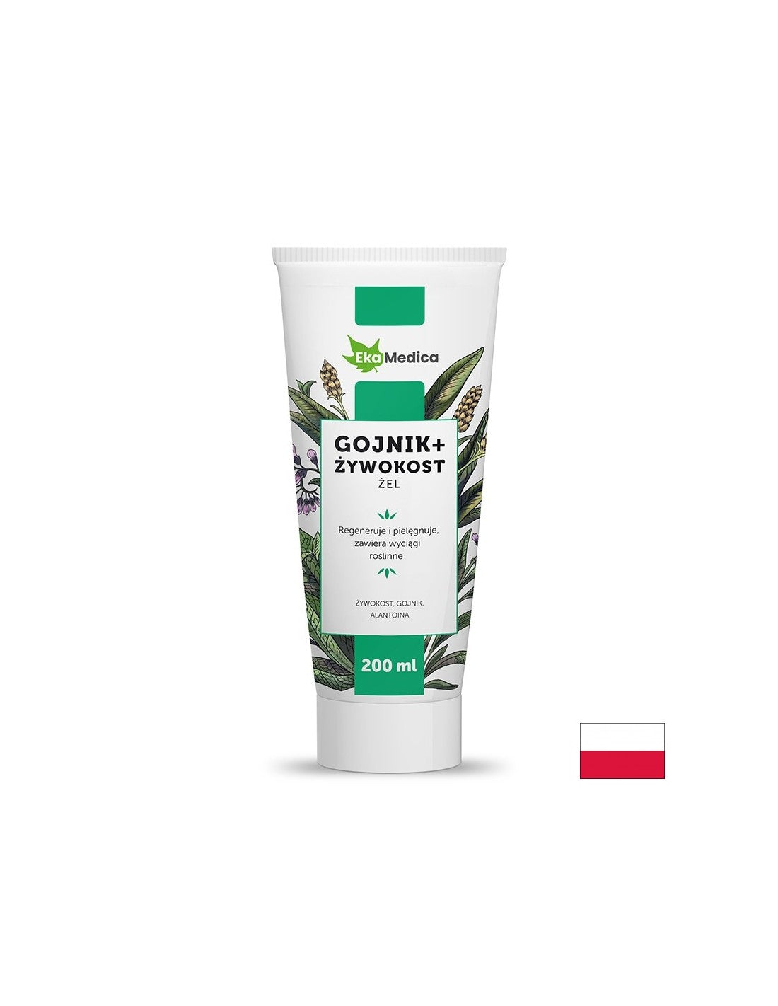 Masažni gel z žajbljem čajem in črnim udobjem, 200 ml Ekamedica