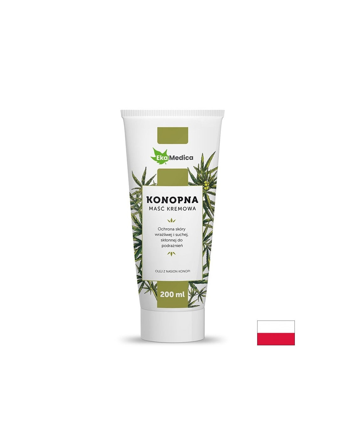 Masažna smetana z oljem semen konoplje, 200 ml ekamedica