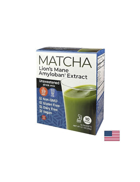 Matcha with Lion's Mane extract Amyloban® - super focus - Energy boost and concentration - Instant drink, 10 sachets - Nutra Best Europe
