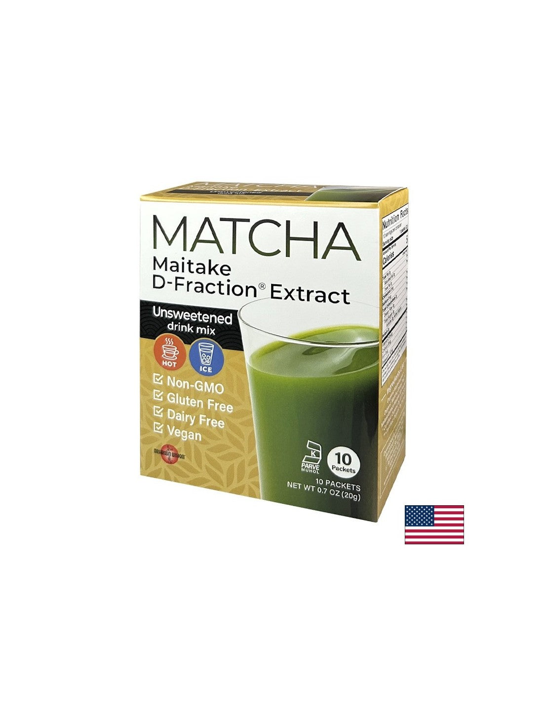 Matcha z Maitake Extract D-Fraction®, 10 vrečk