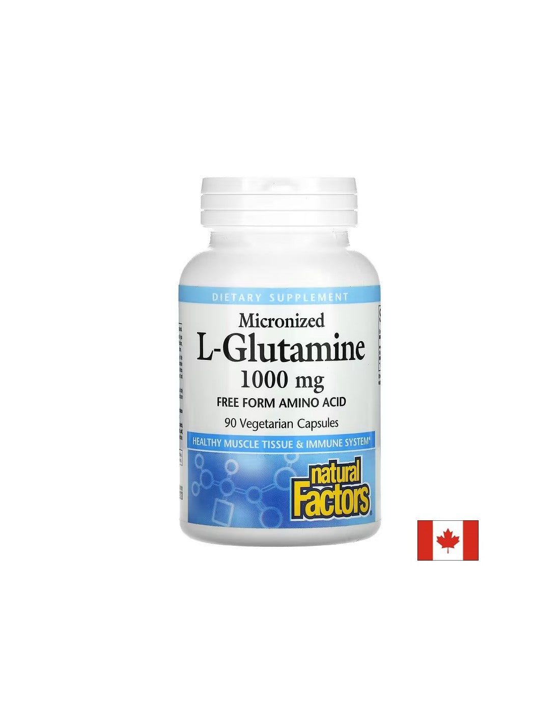 Za črevesno pregrado in delovanje mišic - L -glutamin (mikronizirano), 1000 mg, 90 kapsul