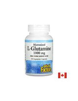 Za črevesno pregrado in delovanje mišic - L -glutamin (mikronizirano), 1000 mg, 90 kapsul