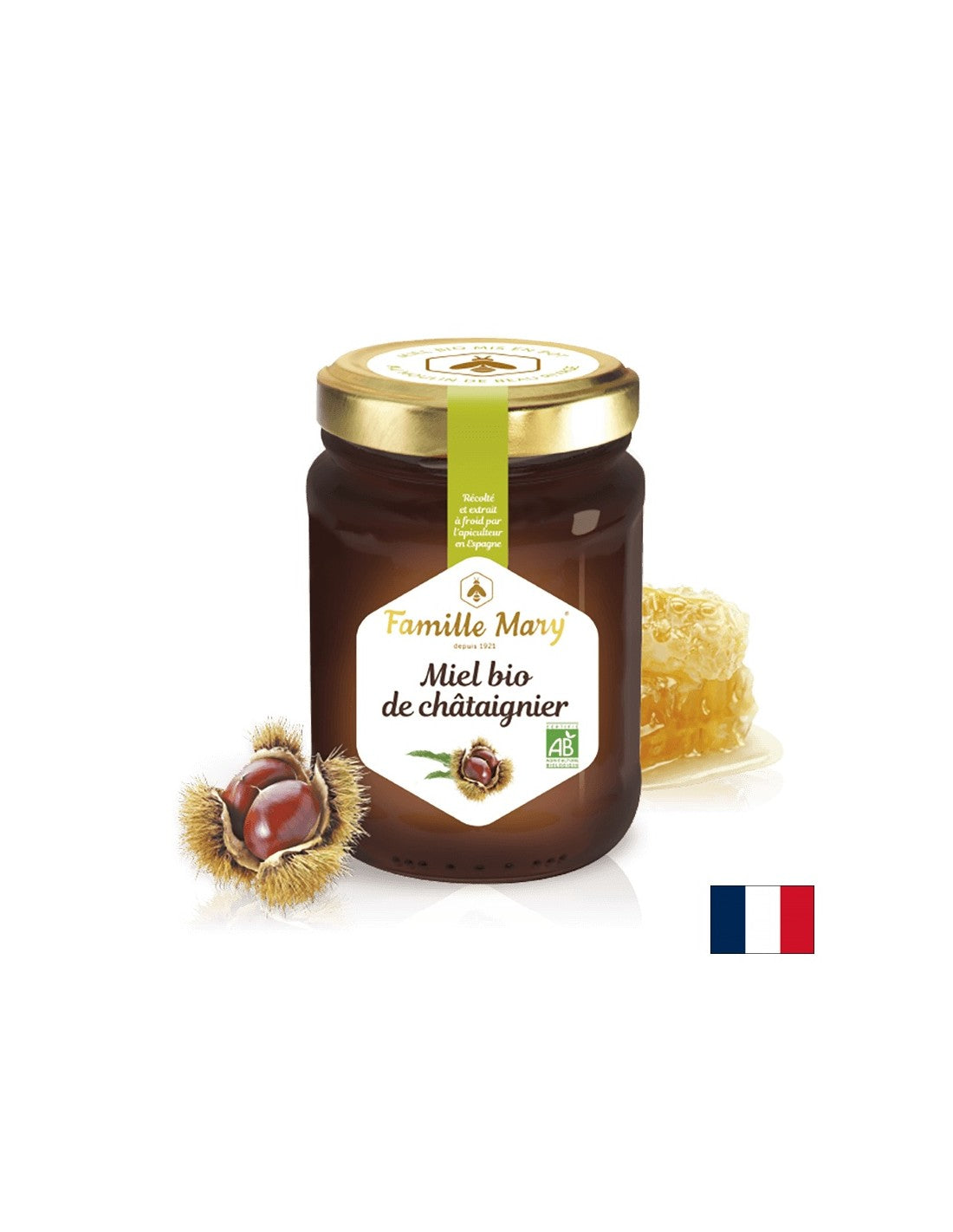 Miel Bio de Châtaignier/ Organic Edible Kostanjev med, 230 G Famille Mary
