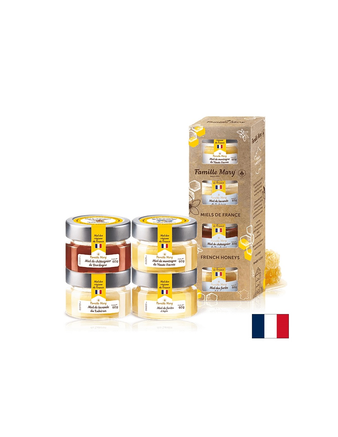 Izbira čebeljih kovčkov iz Francije - Miels de France, 4 pcs. x 60g