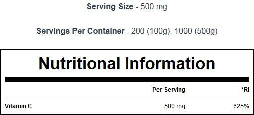 100% vitamina C v prahu 100 gramov